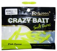 Съедобная силиконовая приманка RUBICON Crazy Bait WMB 0.8g, 35mm, цвет 012 (12 шт)