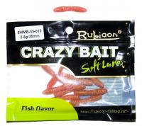 Съедобная силиконовая приманка RUBICON Crazy Bait WMB 0.8g, 35mm, цвет 010 (12 шт)