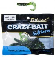 Съедобная силиконовая приманка RUBICON Crazy Bait CTC 1.1g, 50mm, цвет 001 (12 шт)