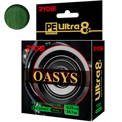 Плетеный шнур RYOBI OASYS Dark Green 0,25mm 150m Плетеный шнур RYOBI OASYS Dark Green 0,25mm 150m