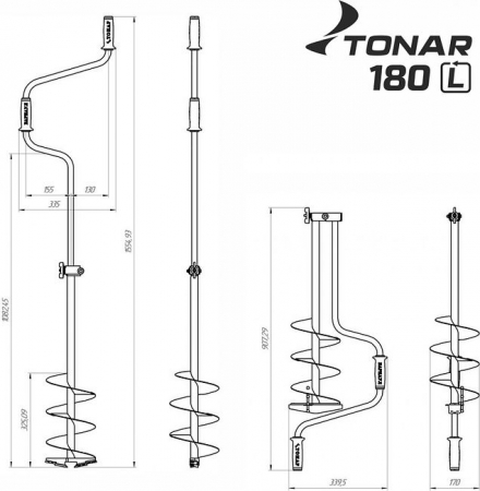 Ледобур BURAN 180L (левое вращение, цельнотянутый шнек) BL-180L1
